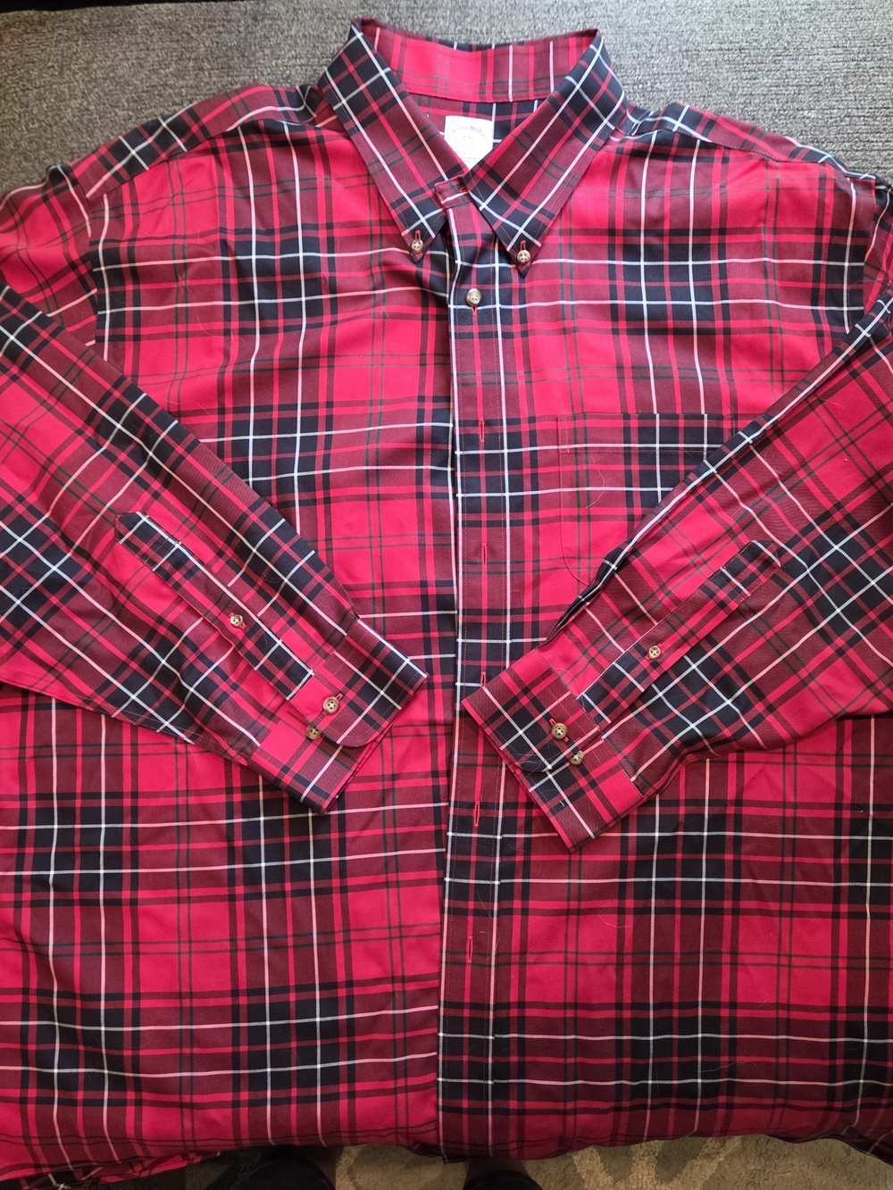 Brooks Brothers Men's Red Plaid Button-Down Shirt